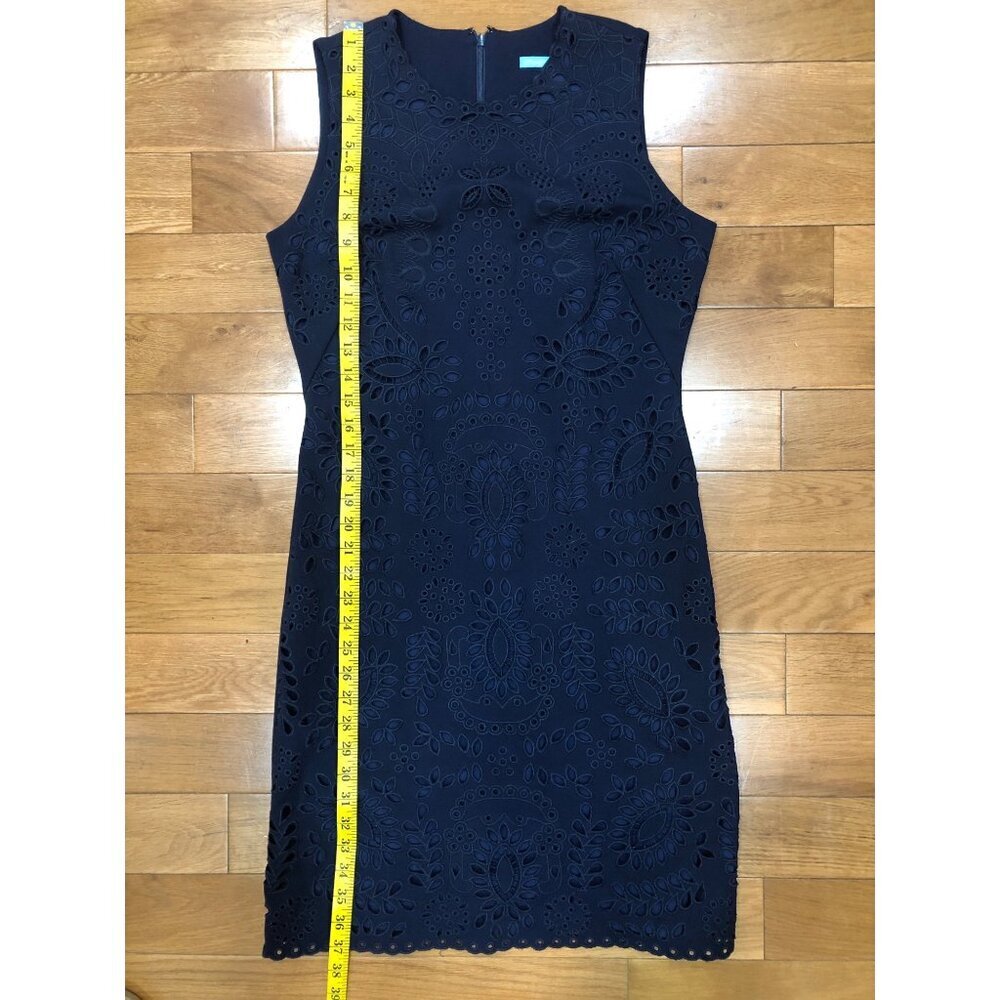 J McLaughlin Sleeveless Eyelet Front Navy Sheath Dress Size S - Picture 7 of 10
